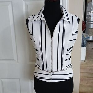 Joseph Ribkoff Black and White Striped Blouse